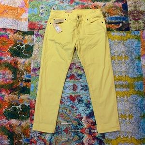 Ralph Lauren yellow skinny crop jeans